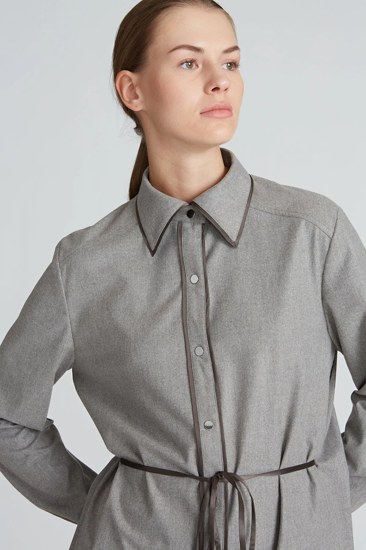 Mae Wool Shirtdress sold by H by Halston product image thumbnail 5