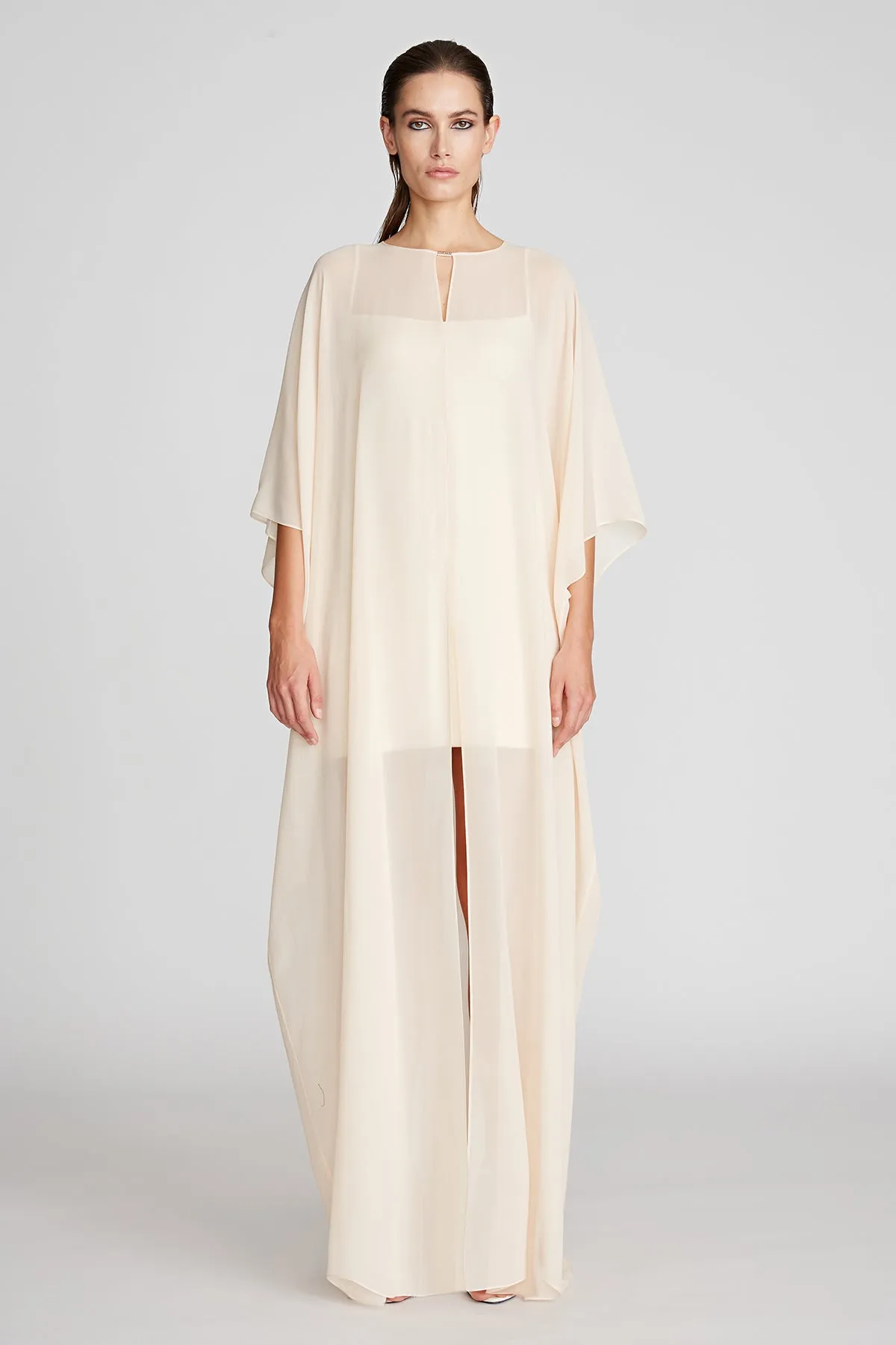 Sander Caftan In Scuba/Chiffon sold by H by Halston