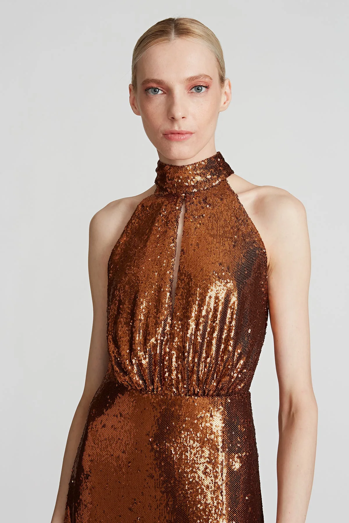 Brinley Sequin Halter Gown sold by H by Halston product image thumbnail 3