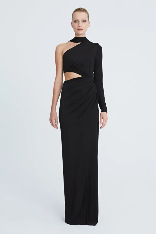 Joanna Jersey Asymmetric Gown sold by H by Halston
