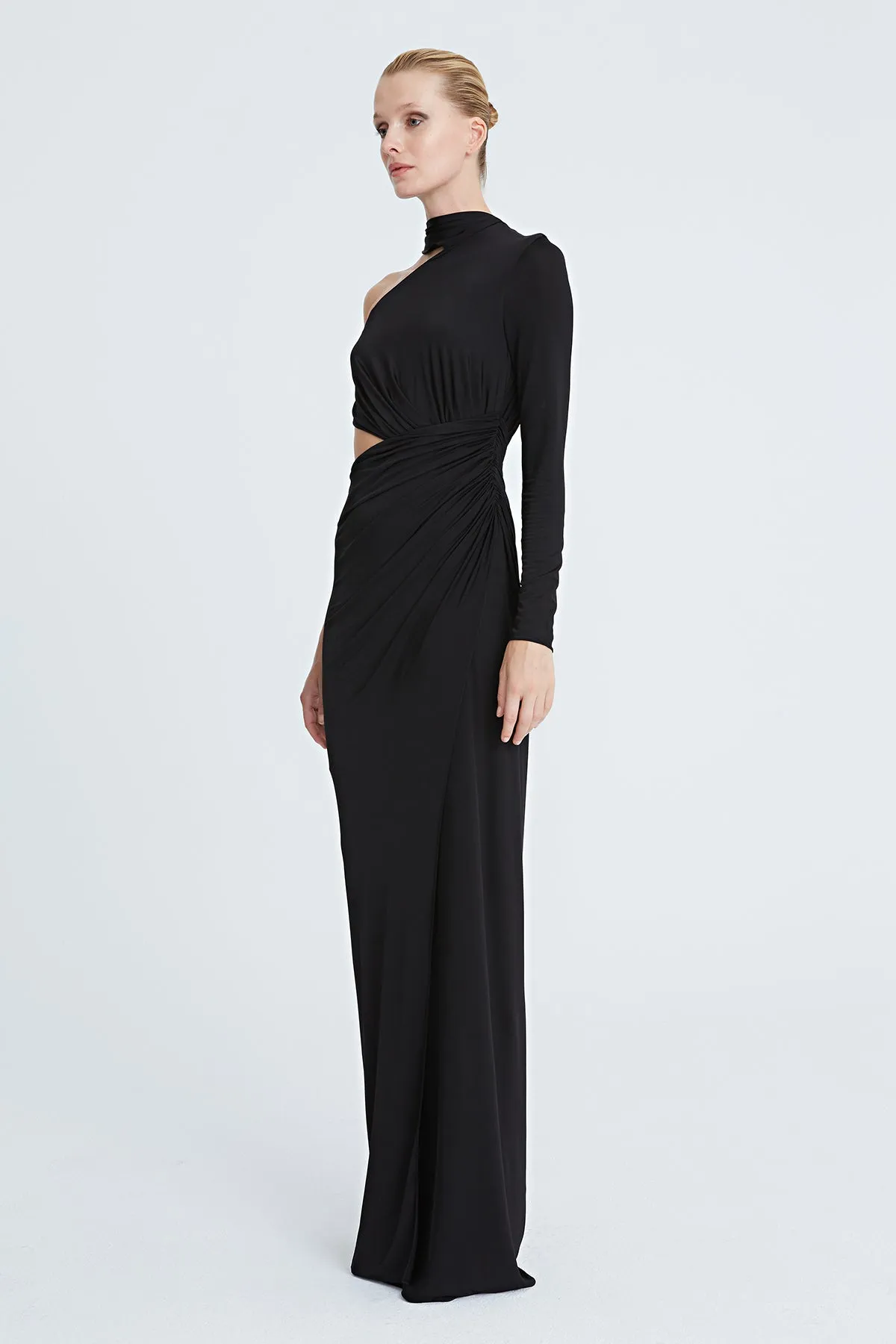 Joanna Jersey Asymmetric Gown sold by H by Halston product image thumbnail 4