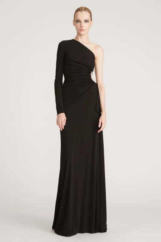 Bay Matte Jersey Gown Black sold by H by Halston