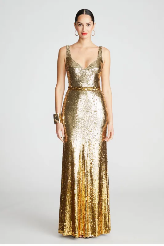 Zahra Gown In Degrade Sequin sold by H by Halston