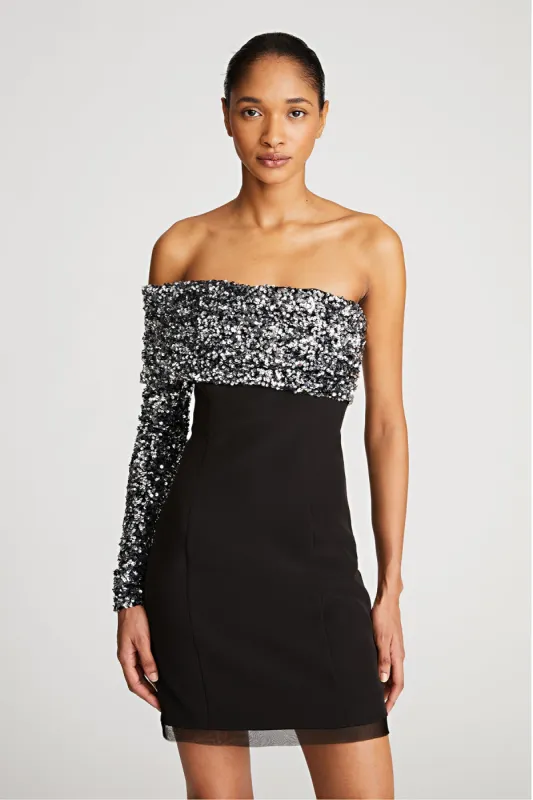 Karlyn Dress In Crepe & Sequin made by H by Halston