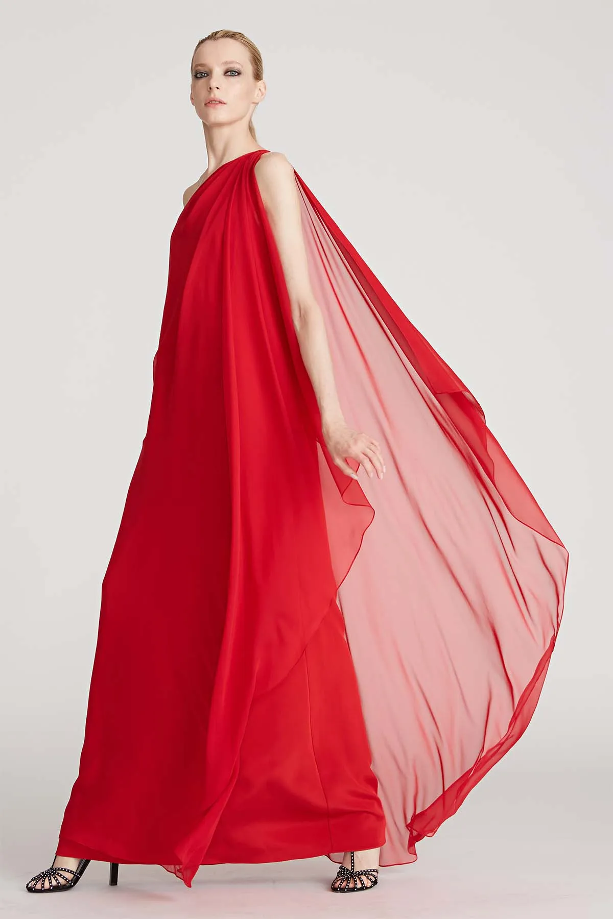 Marisa One Shoulder Crepe Gown sold by H by Halston