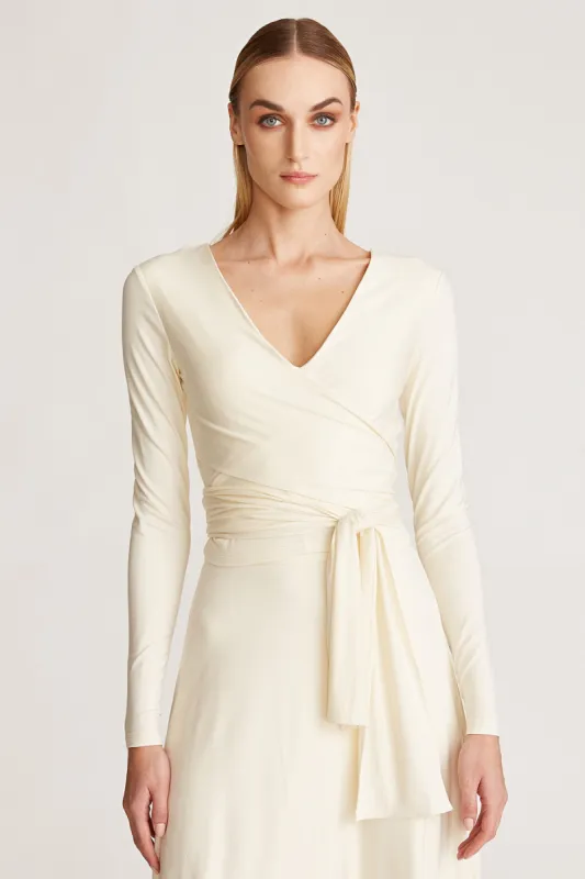 Sarah Jersey Wrap Top sold by H by Halston