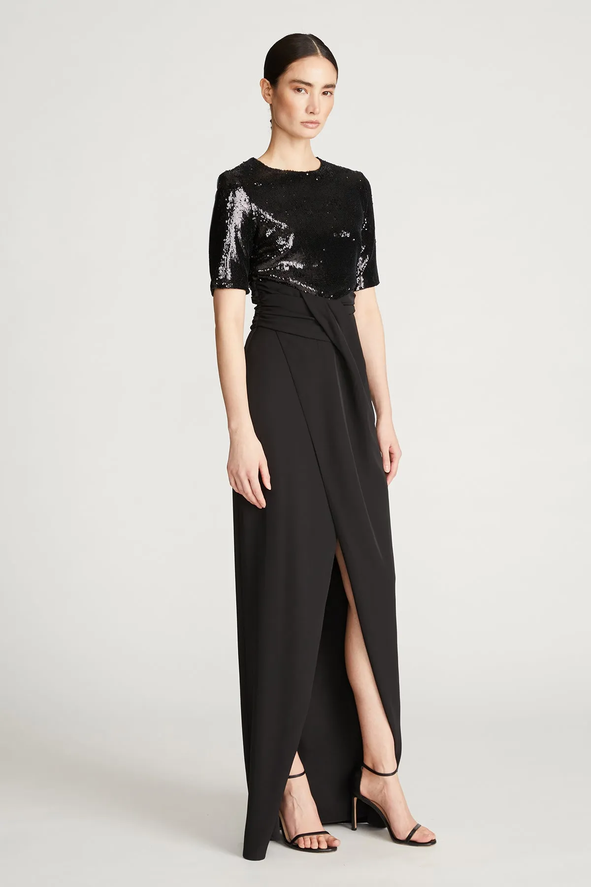 Keagan Gown In Sequin & Crepe sold by H by Halston product image thumbnail 4