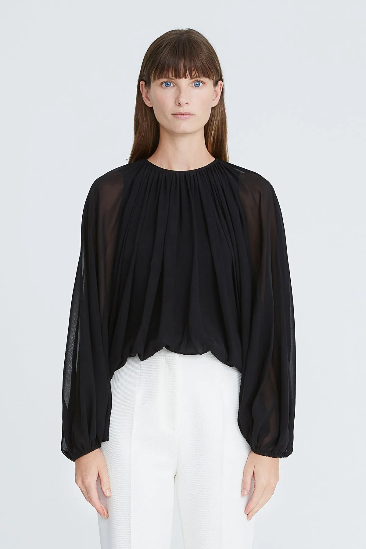 Cara Chiffon Blouson Top sold by H by Halston