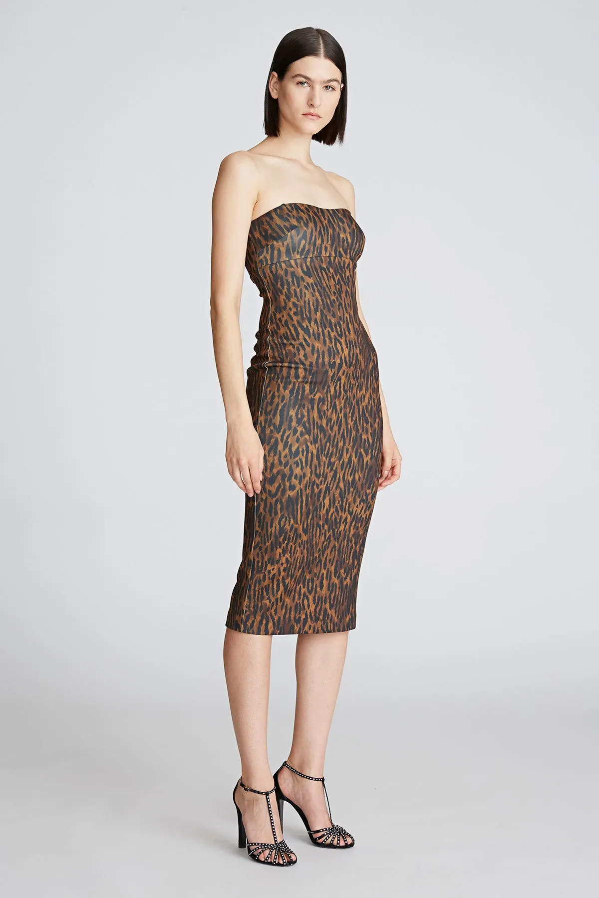 Emilia Dress In Leopard Scuba sold by H by Halston product image thumbnail 3