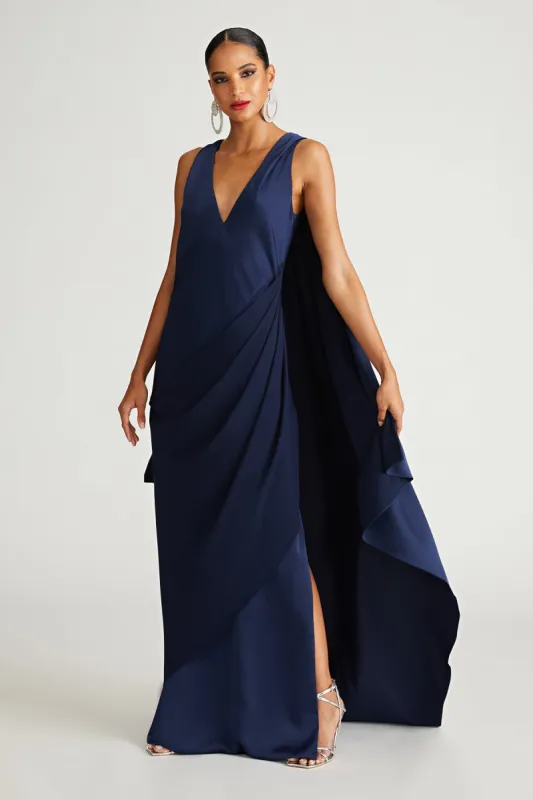 Cyra Gown In Crepe Back Satin sold by H by Halston