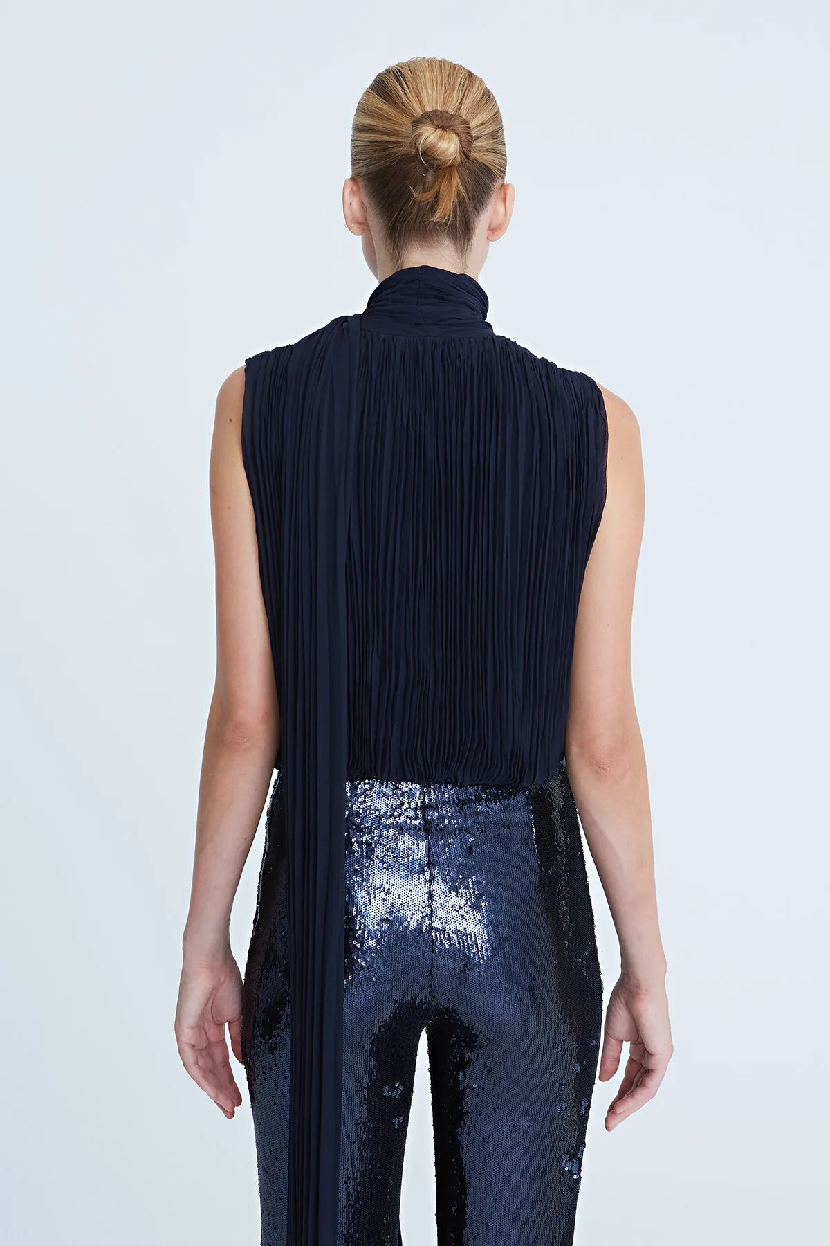 Carly Chiffon Pleated Bodysuit sold by H by Halston product image thumbnail 4