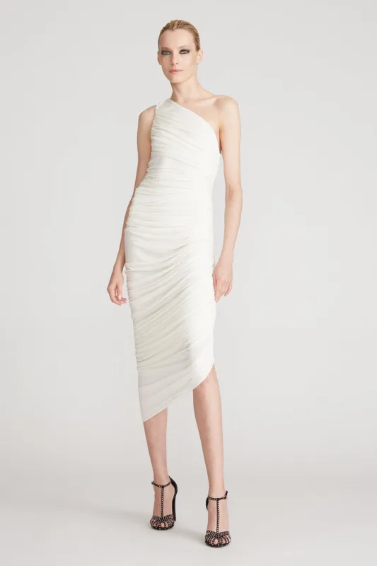 Reia One Shoulder Dress Chalk sold by H by Halston