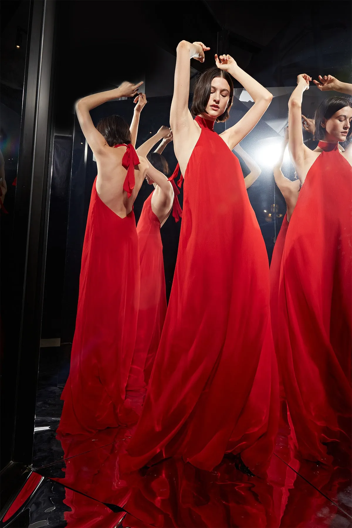 Lizza Chiffon Halter Gown sold by H by Halston product image thumbnail 2