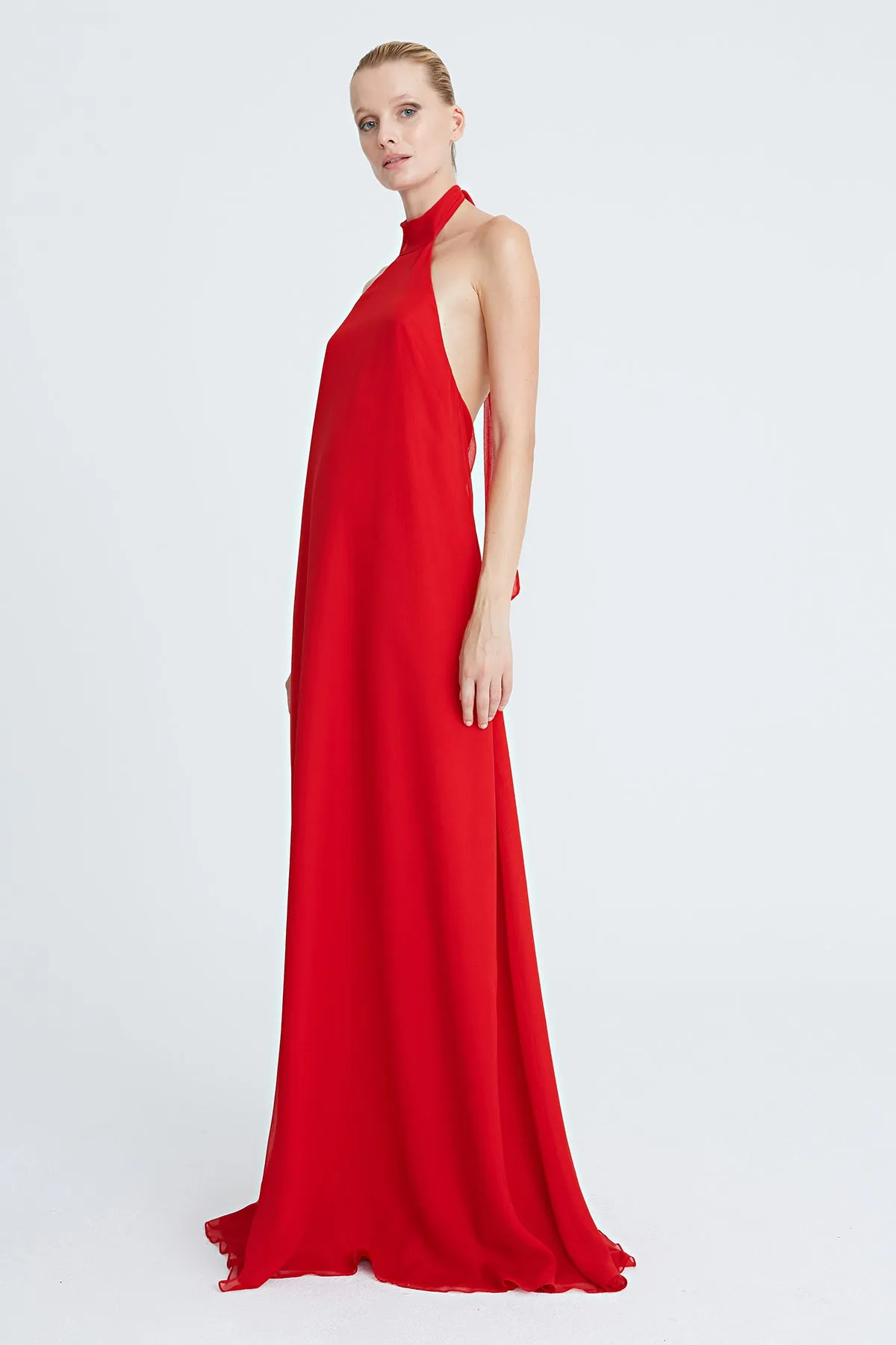 Lizza Chiffon Halter Gown sold by H by Halston product image thumbnail 4