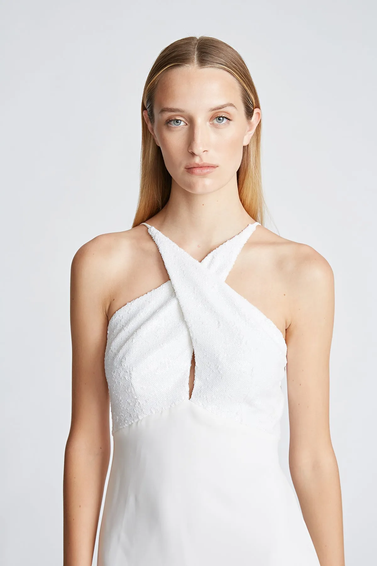 Diletta Dress In Sequins/Crepe sold by H by Halston