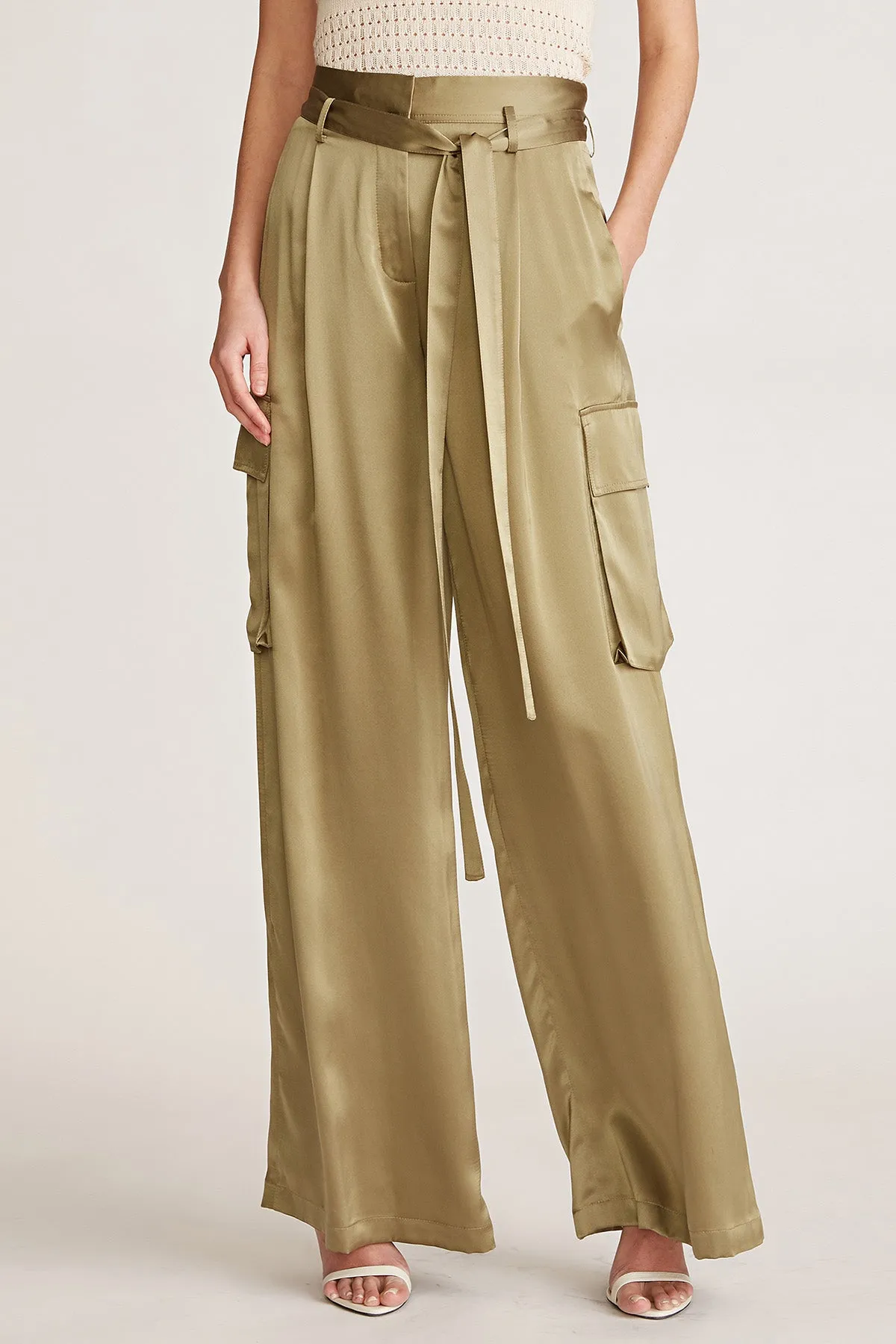 Noa Charmeuse Cargo Pant sold by H by Halston