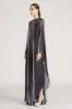 Liza Pleated Navy Lurex Caftan sold by H by Halston