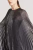 Liza Pleated Navy Lurex Caftan sold by H by Halston