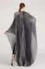 Liza Pleated Navy Lurex Caftan sold by H by Halston