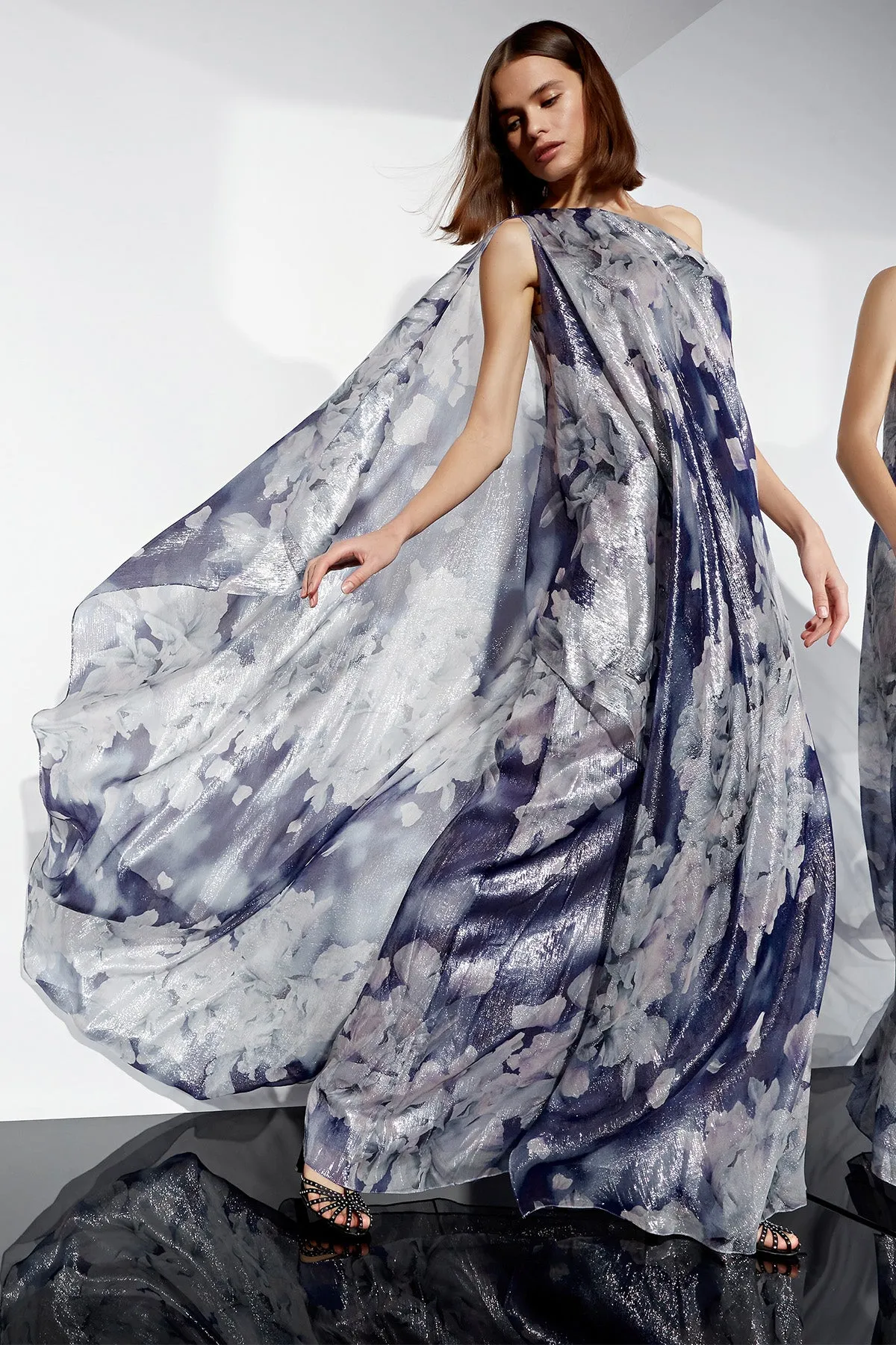 Madeline Chiffon Cascade Gown sold by H by Halston product image thumbnail 2