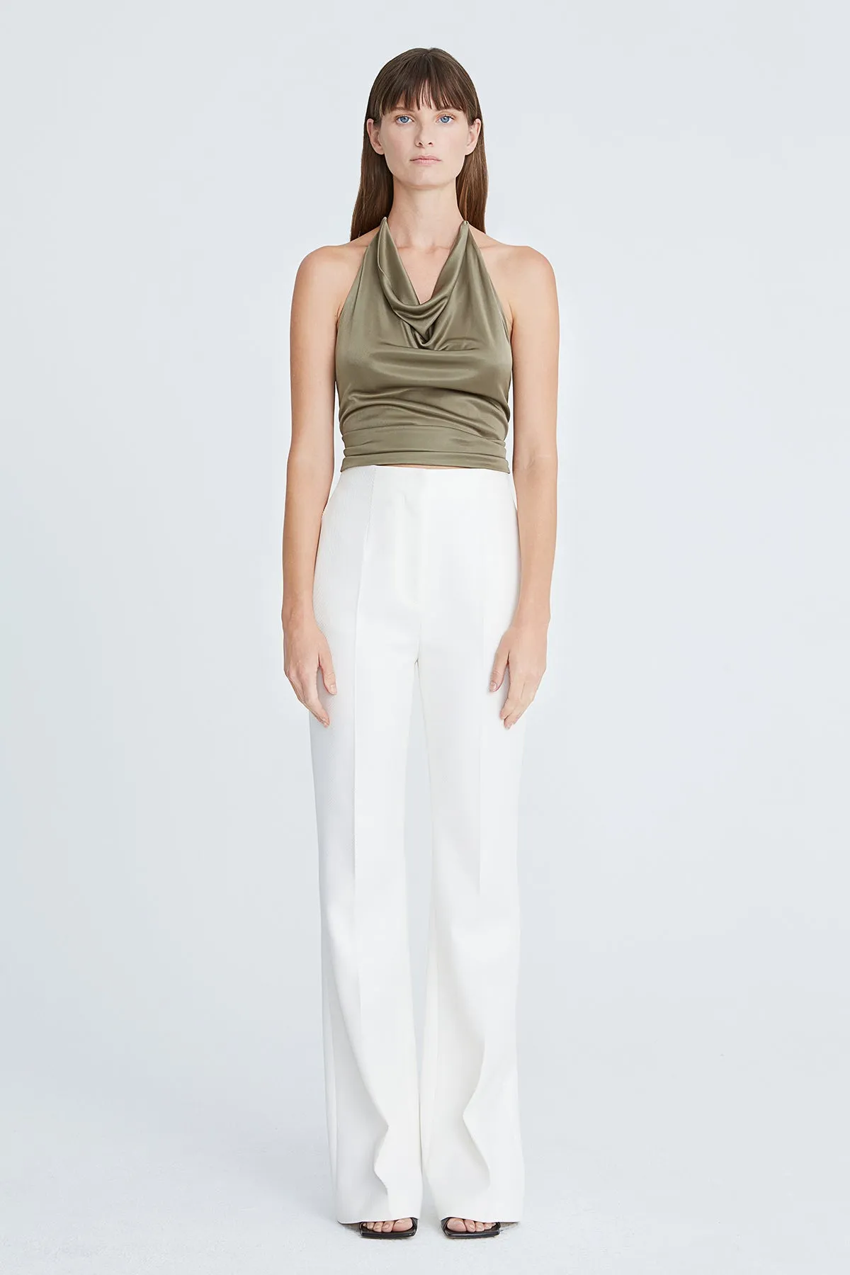 Nylah Cotton Twill Flared Pant sold by H by Halston