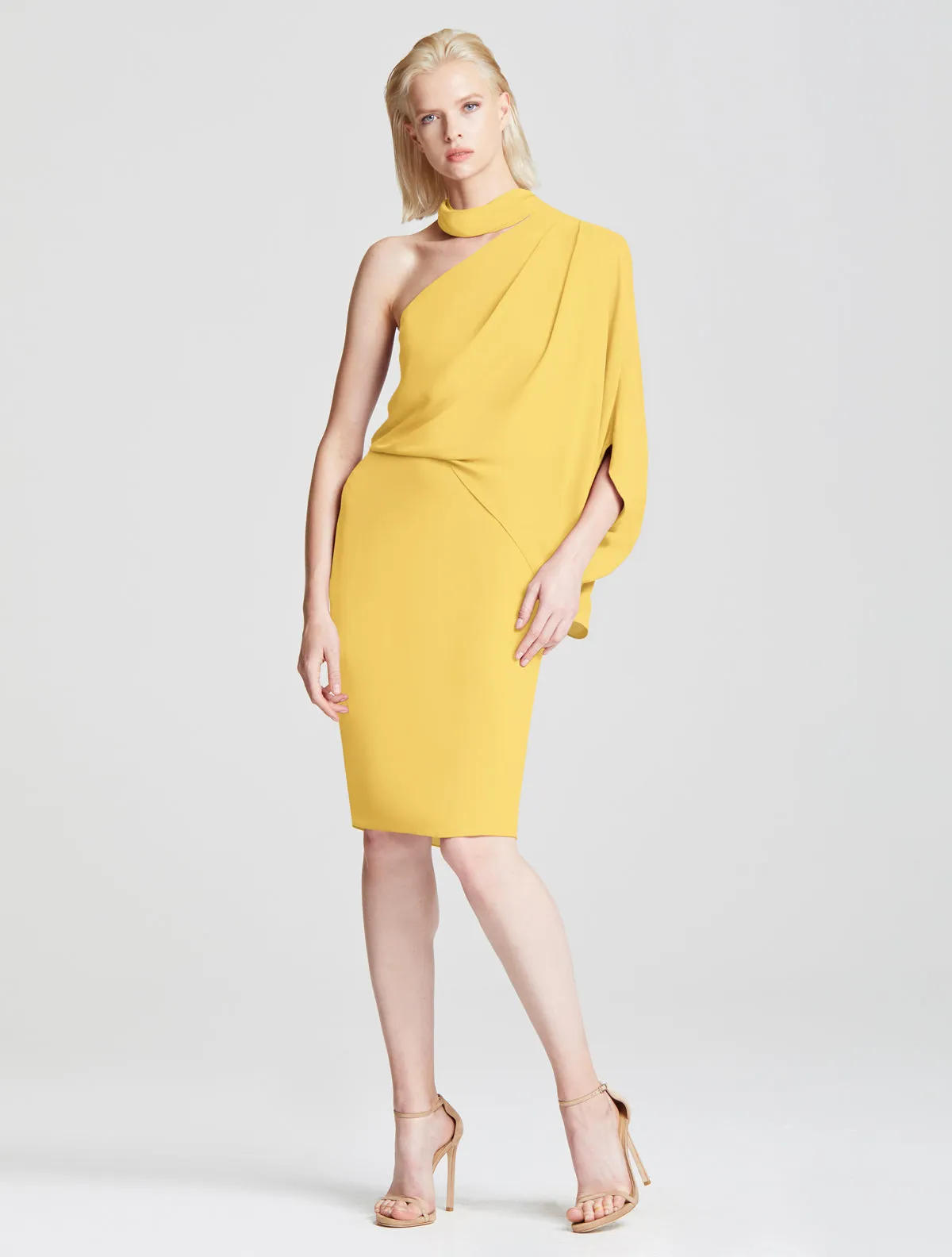 Wrap Neck Asymmetric Draped Dress sold by H by Halston product image thumbnail 3