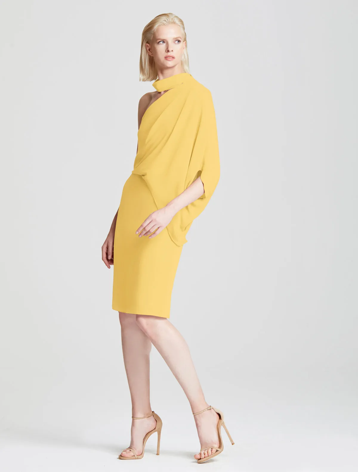 Wrap Neck Asymmetric Draped Dress sold by H by Halston