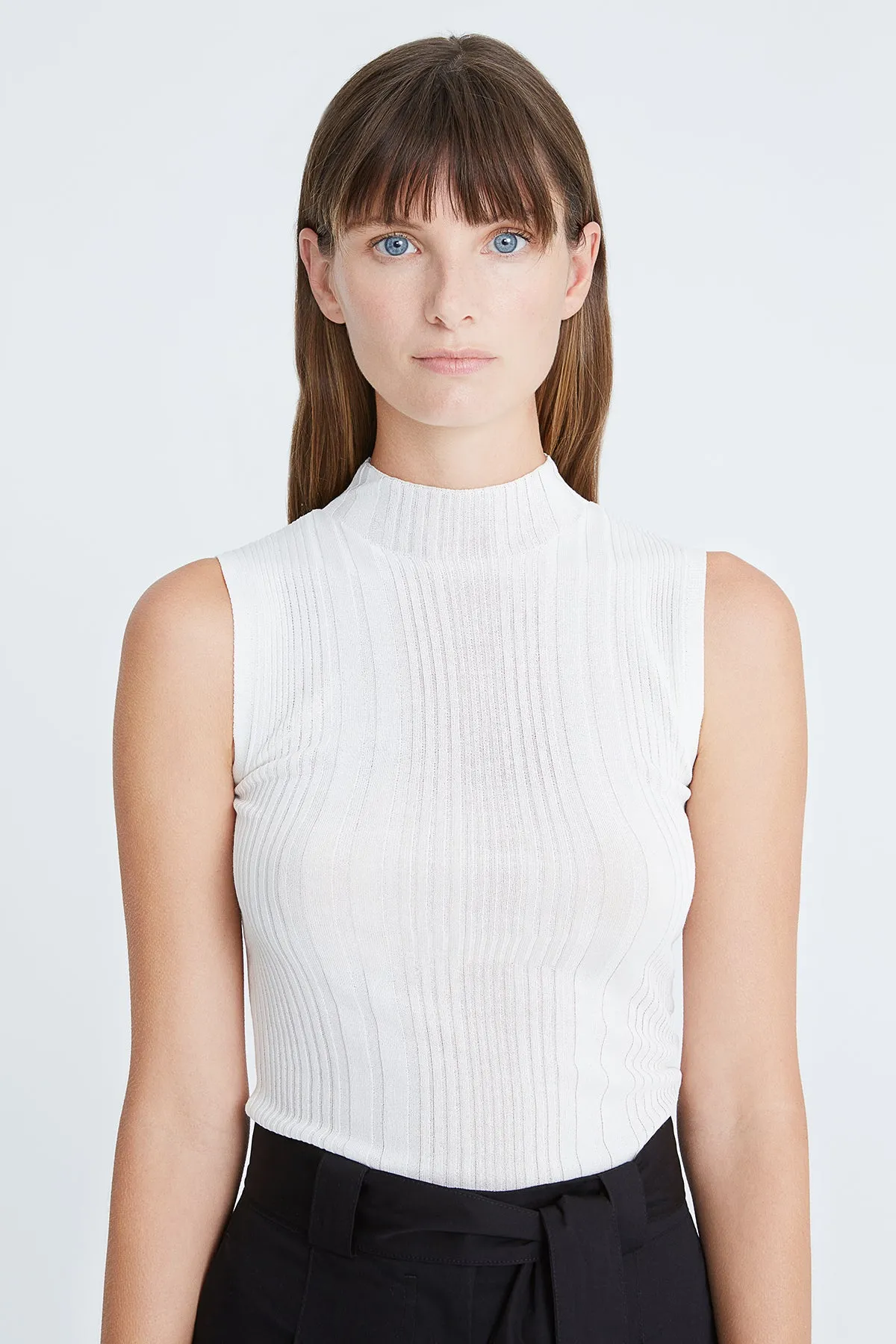 Sloane Knit High Neck Top sold by H by Halston product image thumbnail 3