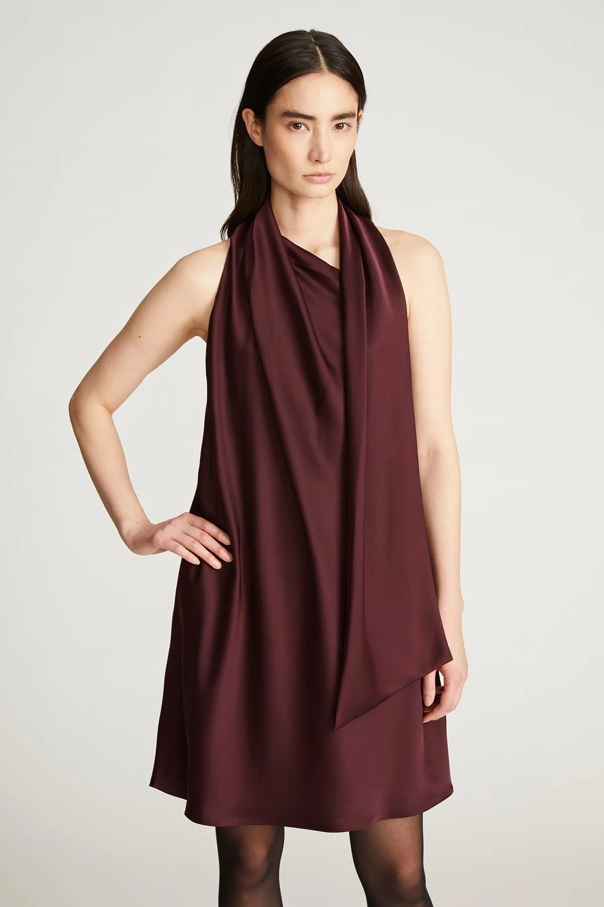 Grayson Dress In Satin sold by H by Halston