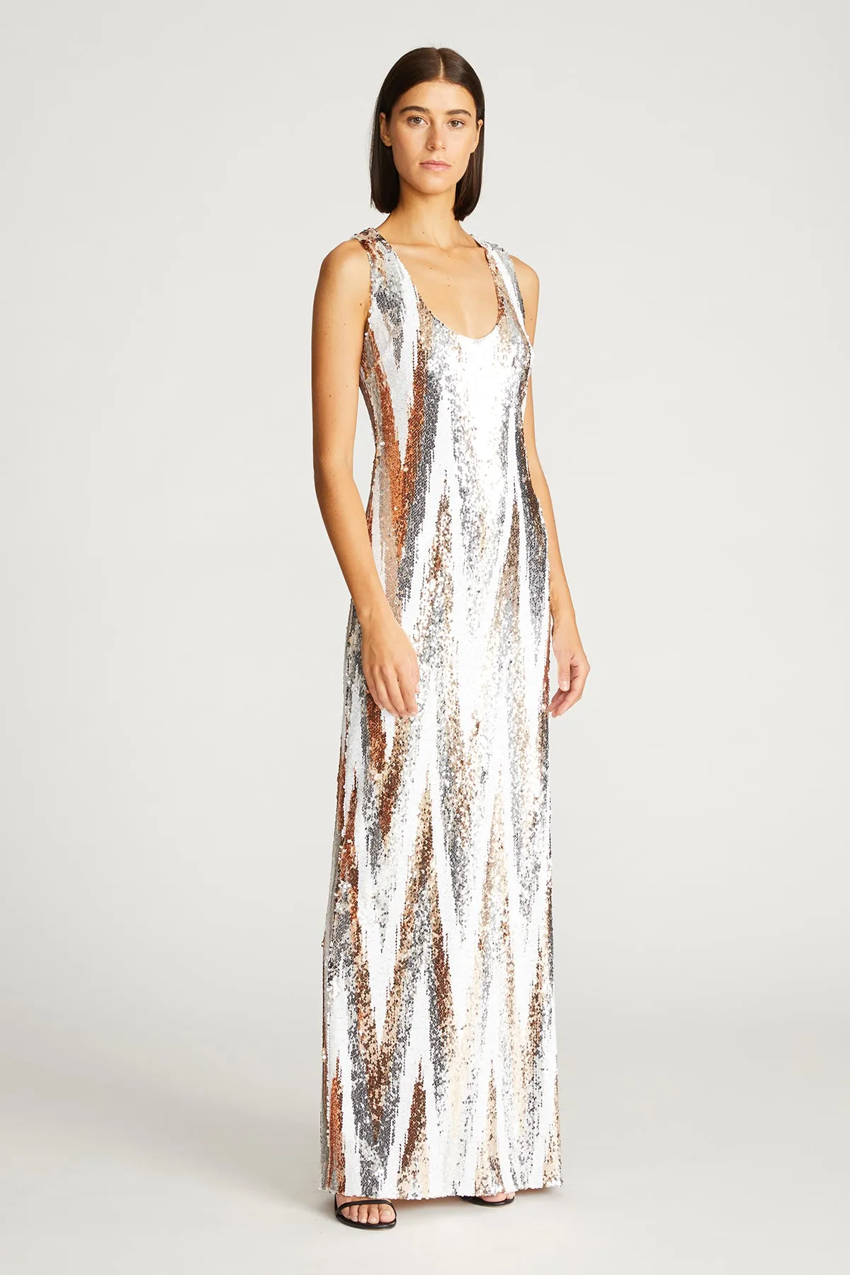 Eleanor Gown In Chevron Sequin sold by H by Halston product image thumbnail 3