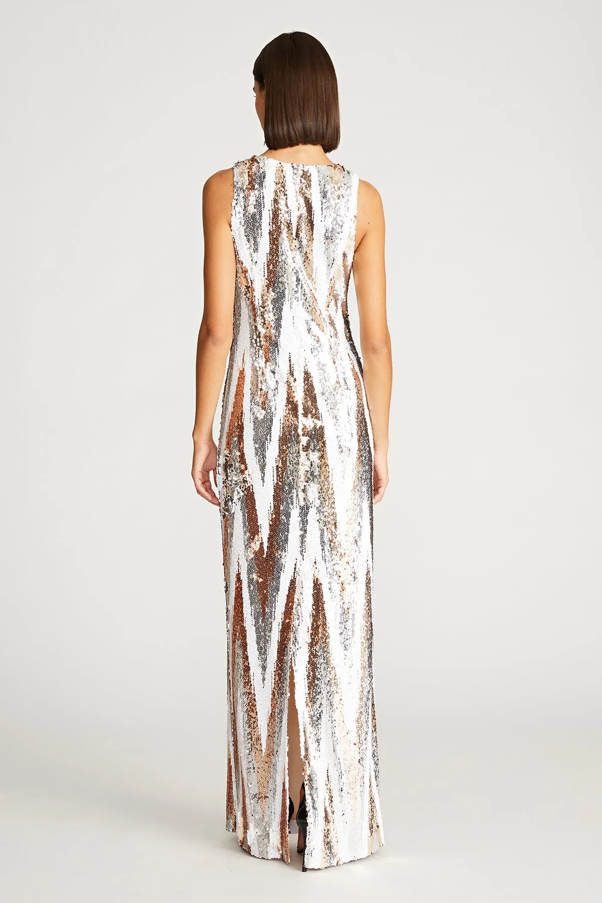 Eleanor Gown In Chevron Sequin sold by H by Halston product image thumbnail 2