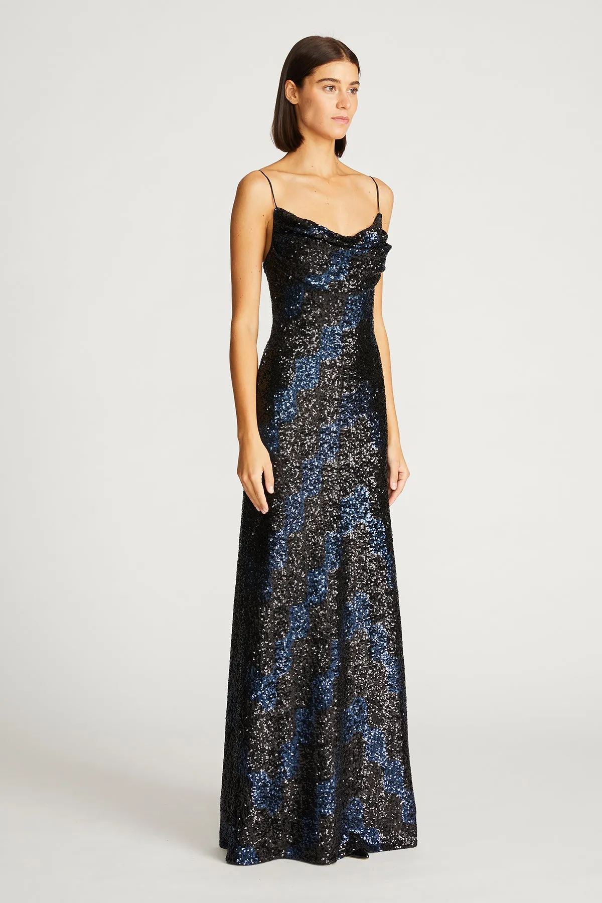 Syrena Gown In Wave Sequin sold by H by Halston product image thumbnail 3