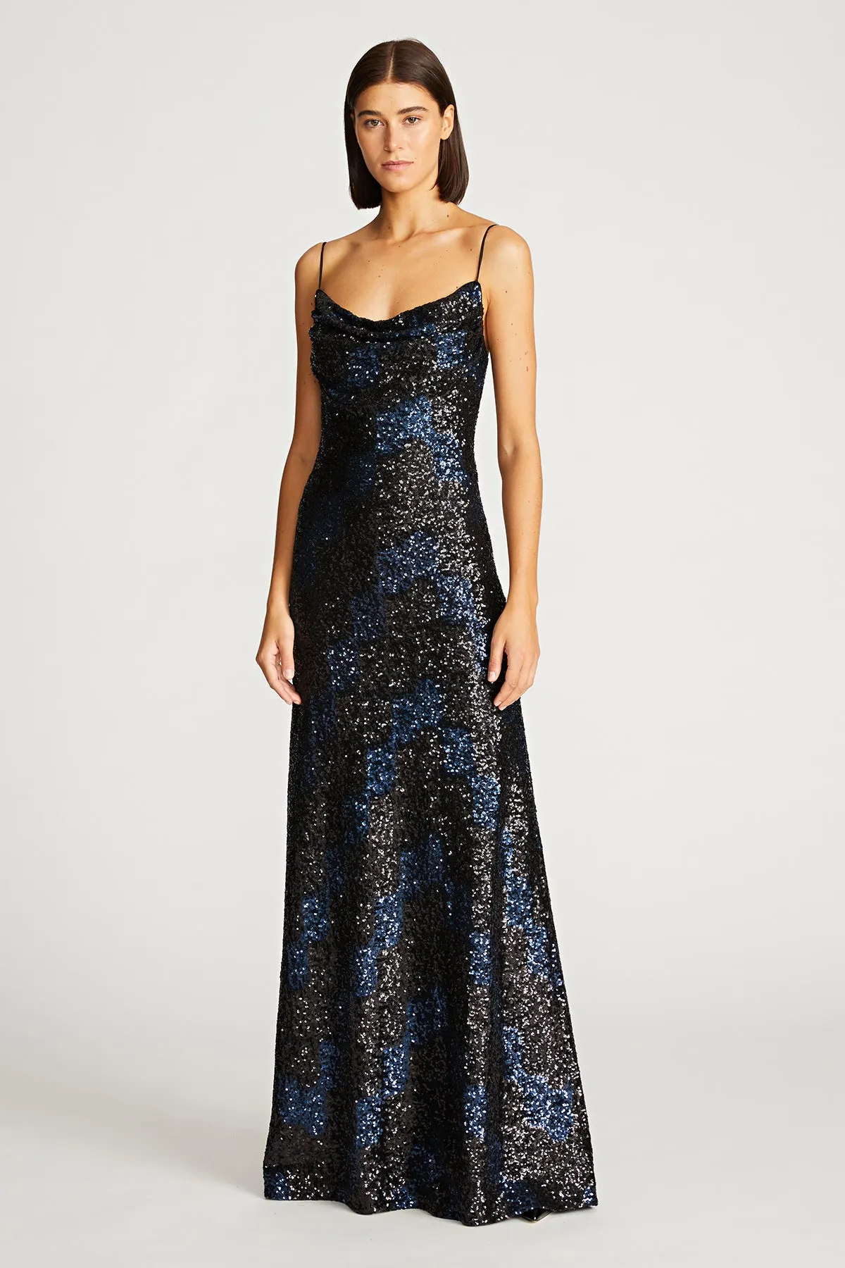Syrena Gown In Wave Sequin sold by H by Halston