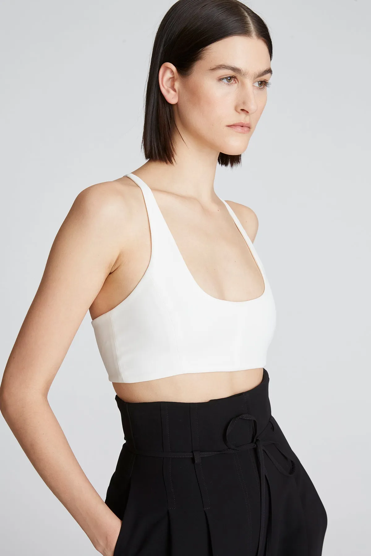 Gwen Crepe Scoop Neck Bralette sold by H by Halston product image thumbnail 3