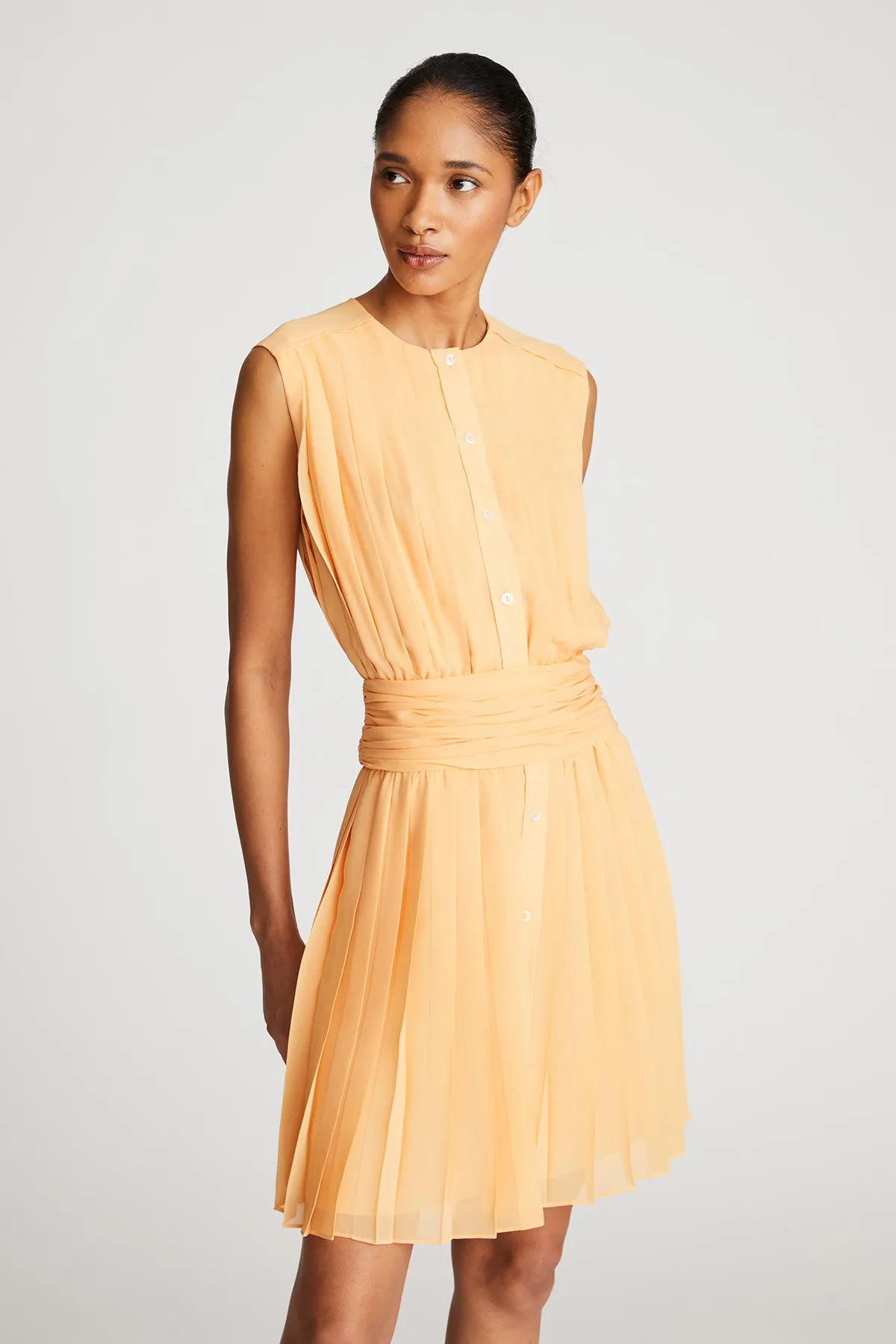 Indira Dress In Pleated Cdc sold by H by Halston