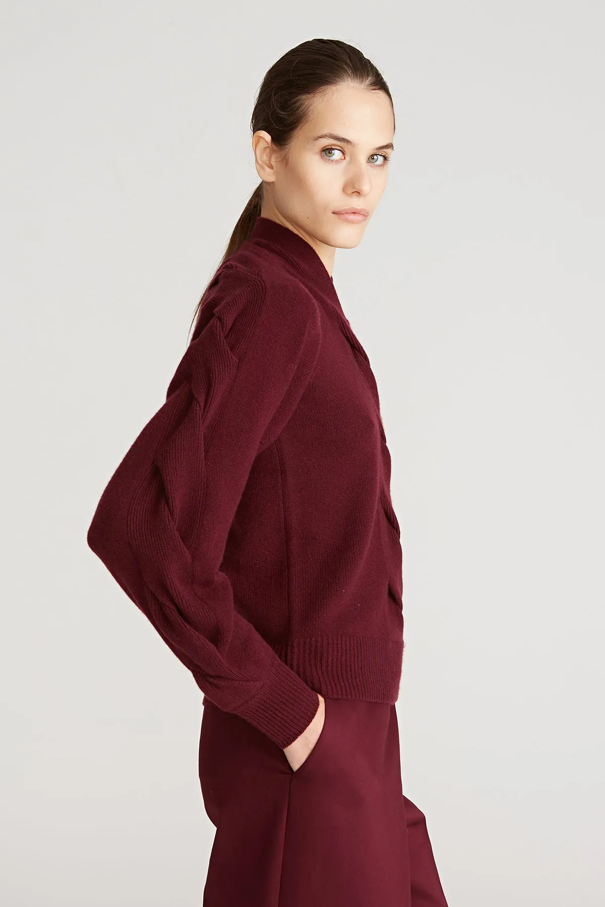 Auden Wool Cash Cable Shrug sold by H by Halston product image thumbnail 4