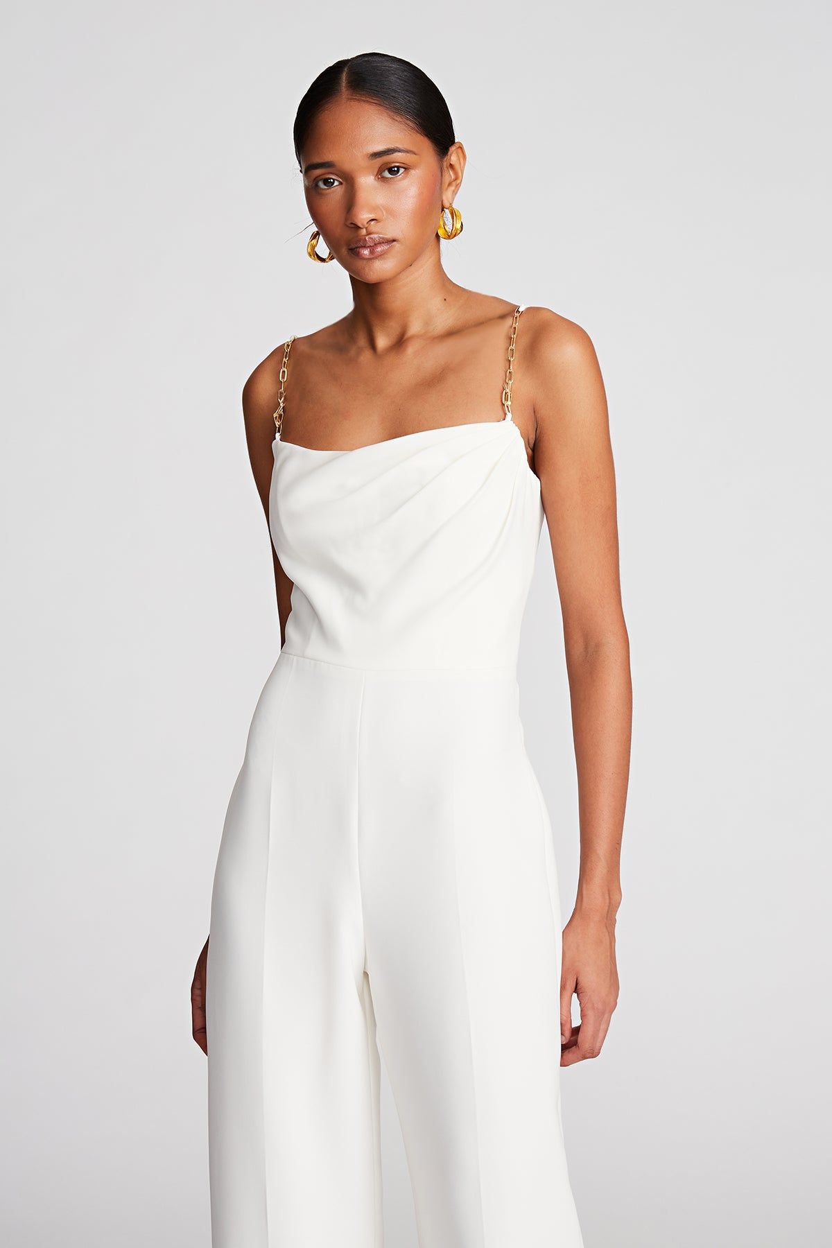 Brea Jumpsuit In Stretch Crepe sold by H by Halston product image thumbnail 4