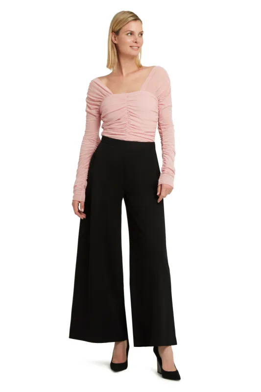 Wide Leg Pull On Pant in Knit Crepe sold by H by Halston