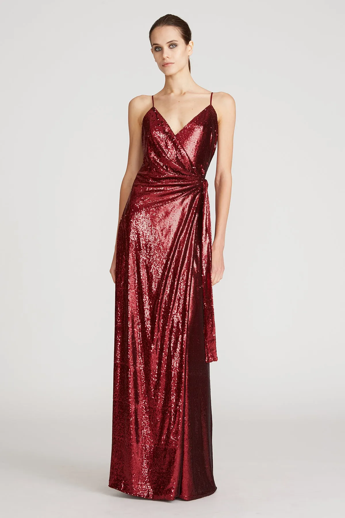 Amiel Sequin Wrap Gown sold by H by Halston
