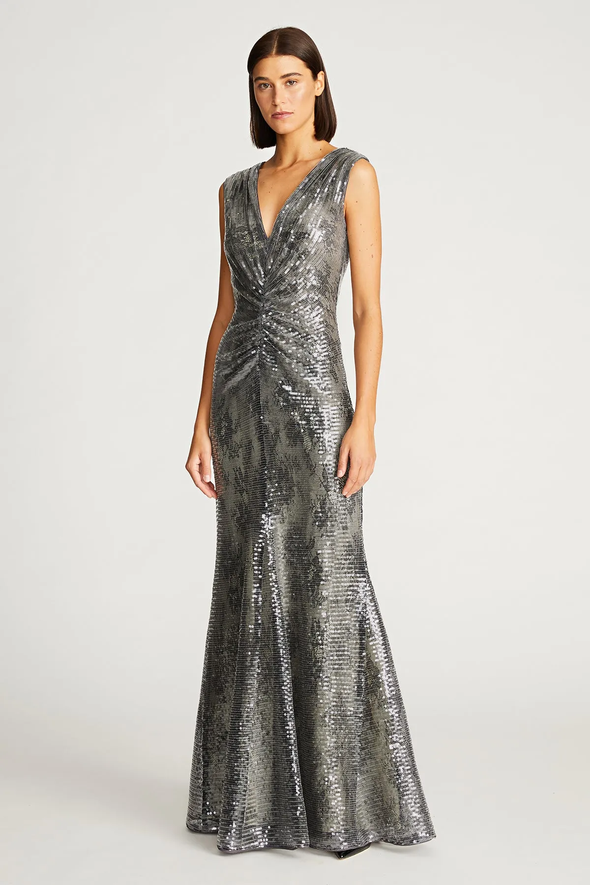 Loretta Gown In Lace Sequin sold by H by Halston