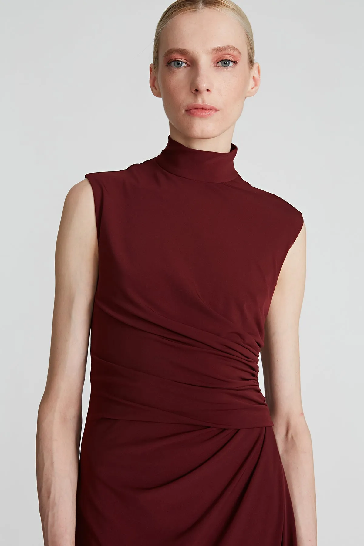 Layla Jersey Side Drape Dress sold by H by Halston product image thumbnail 4