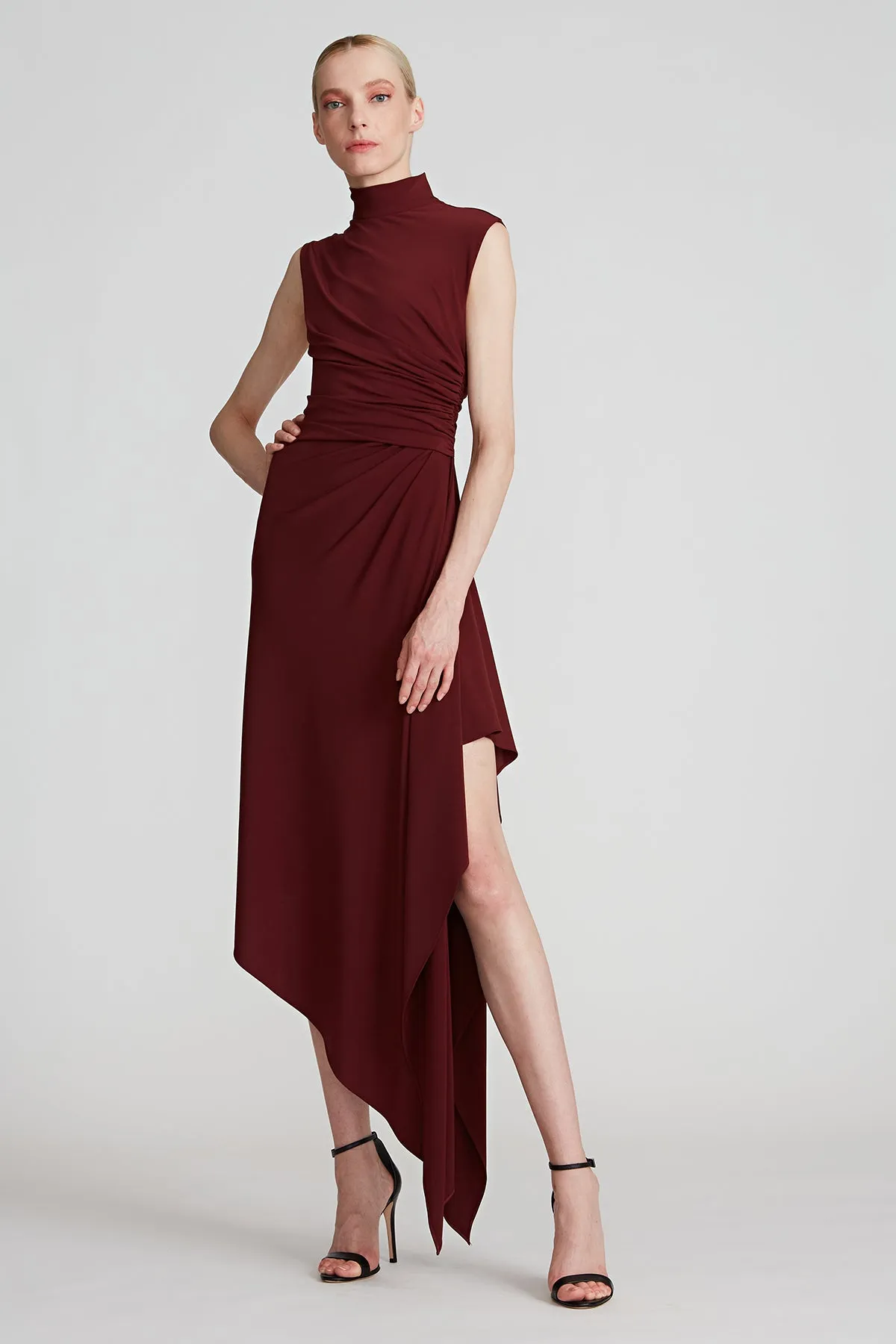 Layla Jersey Side Drape Dress sold by H by Halston product image thumbnail 3