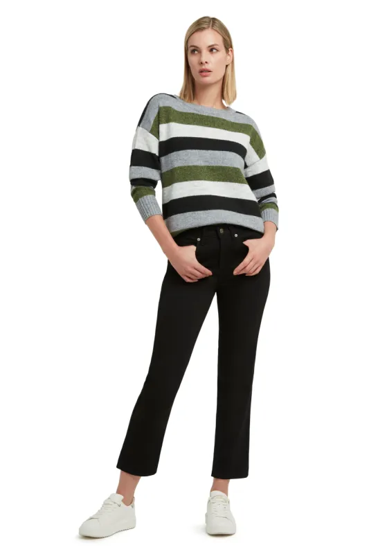 Crew Neck Stripe Sweater sold by H by Halston
