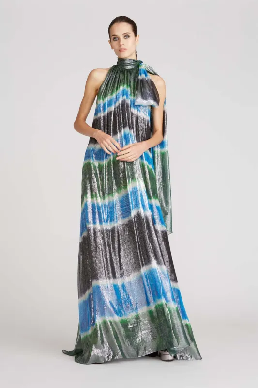 Elizabeth Printed Lurex Gown sold by H by Halston