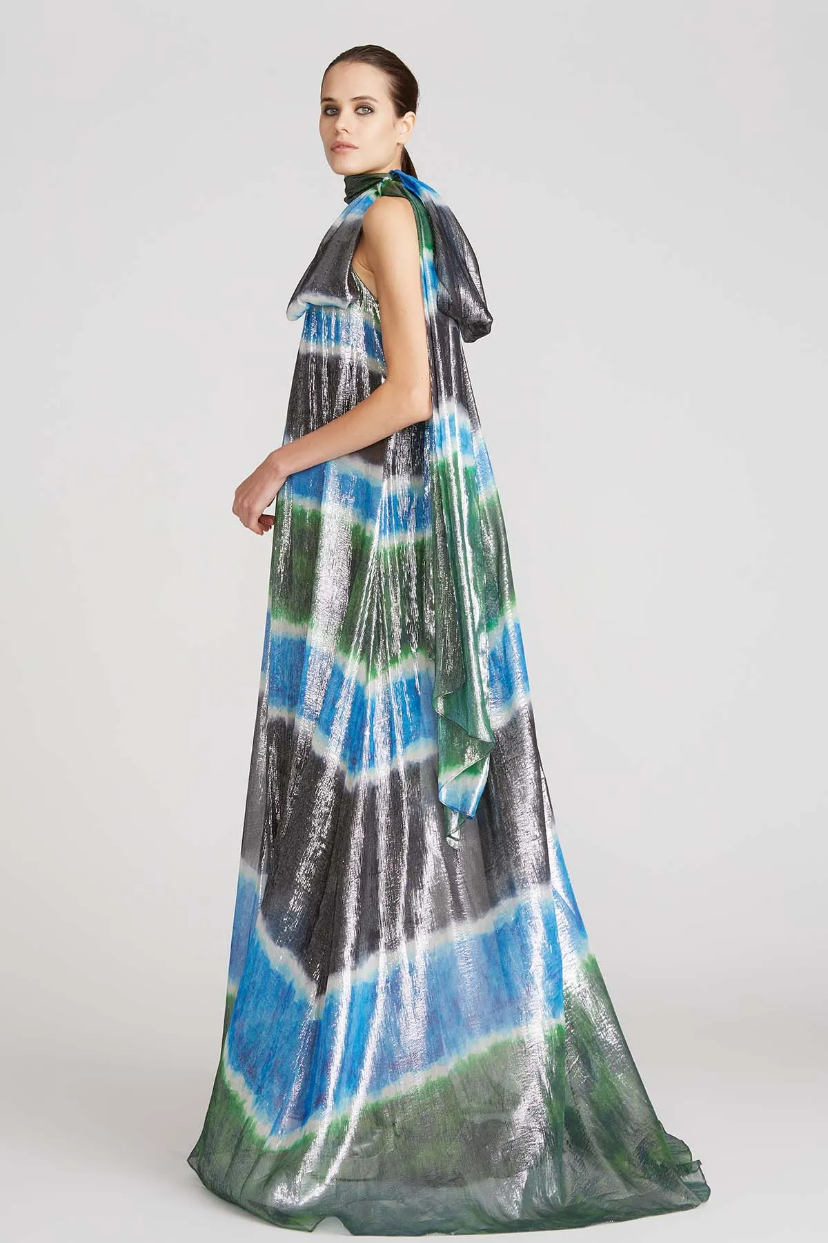 Elizabeth Printed Lurex Gown sold by H by Halston product image thumbnail 3