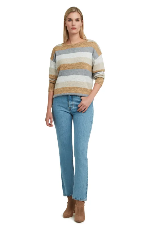 Crew Neck Stripe Sweater sold by H by Halston