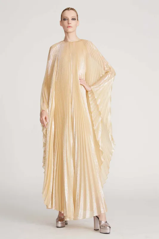 Liza Pleated Lurex Caftan sold by H by Halston