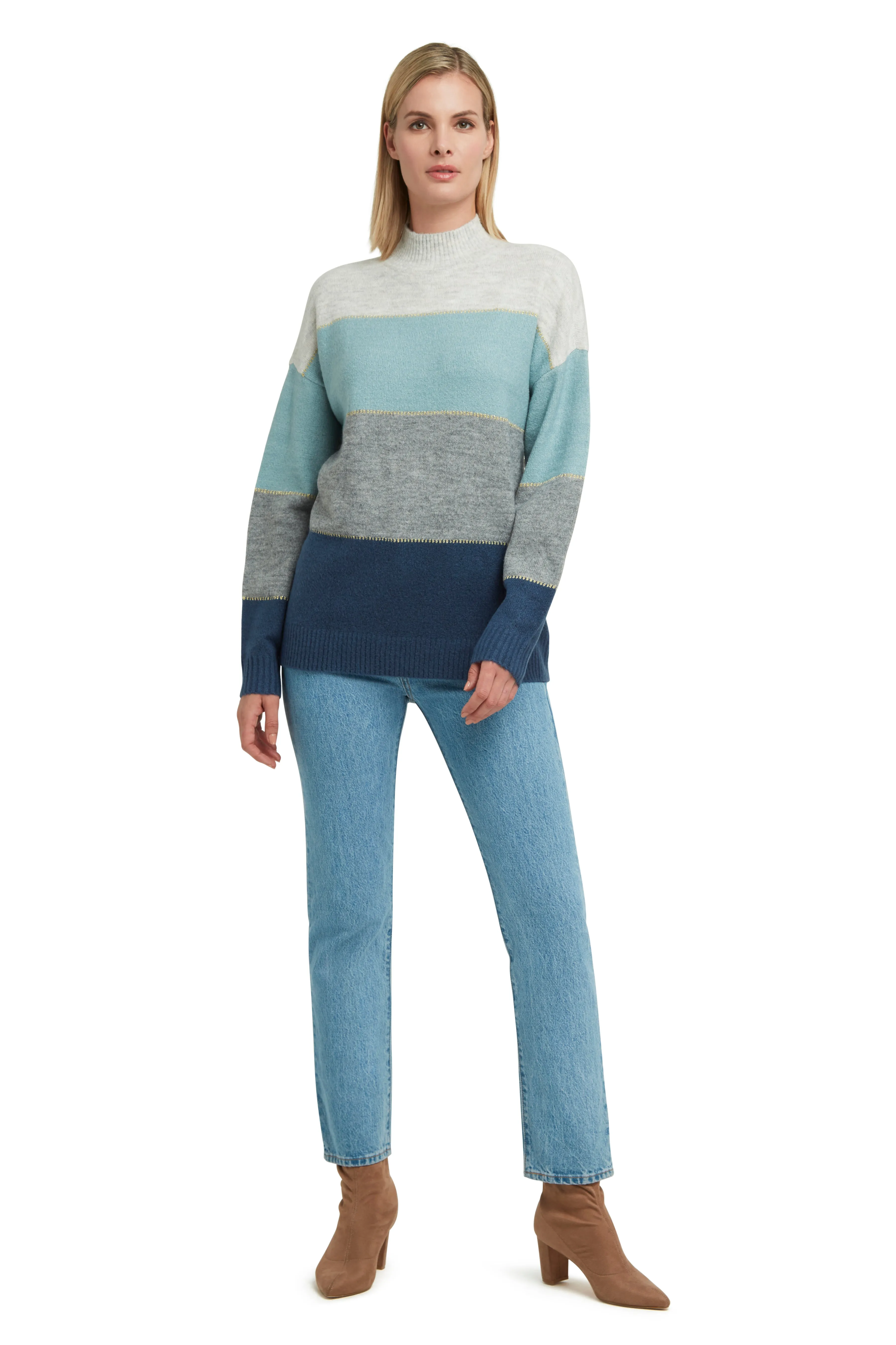 Mock Neck Long Sleeve Pullover Sweater sold by H by Halston