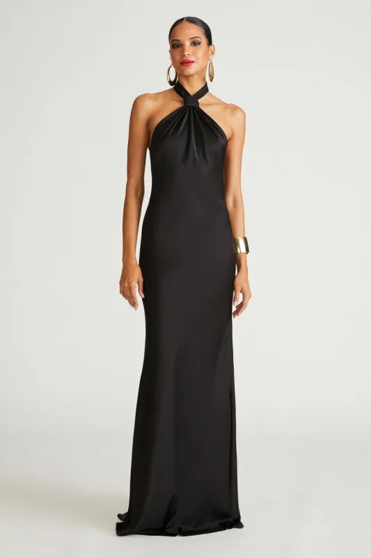 Emie Gown In Satin sold by H by Halston
