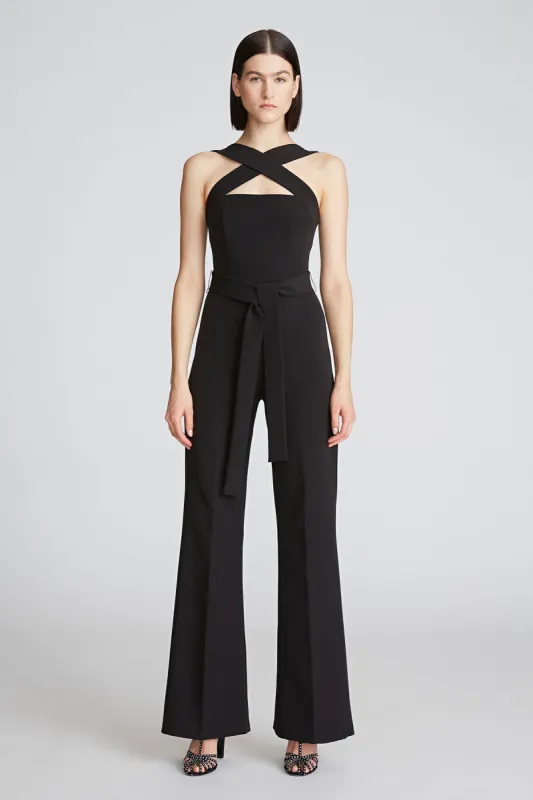 Leia Jumpsuit In Stretch Crepe sold by H by Halston